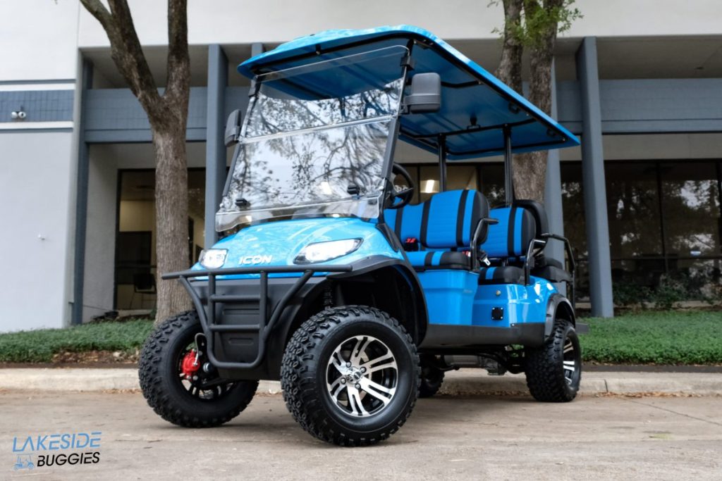 2023 ICON I60L Lifted Six Passenger Golf Cart BLUE Lakeside Buggies